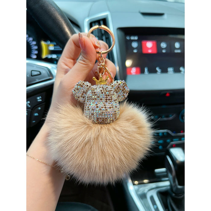 Wholesale Plush Rhinestone Keychain JDC-KC-WangY002