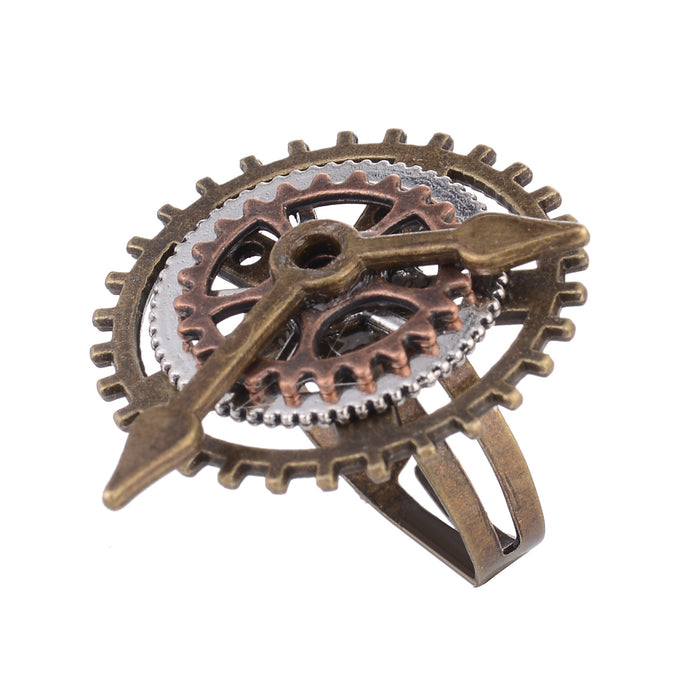 Wholesale Electroplated Alloy Steampunk Gear Ring - Geometric Unisex Fashion Accessory