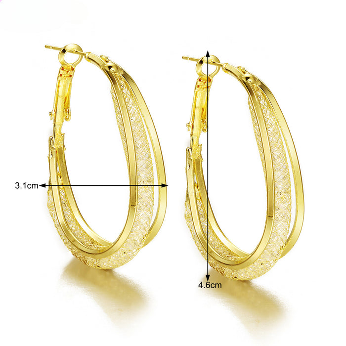 Wholesale Rhinestone Hollow Alloy Earrings JDC-ES-HZS001