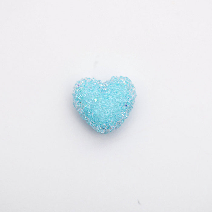 Wholesale 10pcs  Acrylic Rhinestones, Soft Granulated Sugar, Small Heart Beads JDC-BDS-HuaZ004