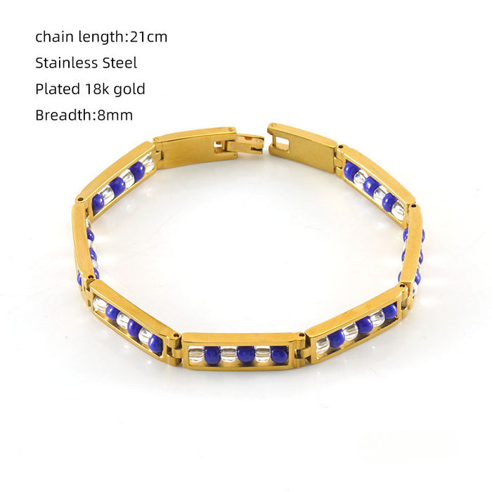 Wholesale Stainless Steel 18K Gold Bracelet JDC-BT-ZhongX005