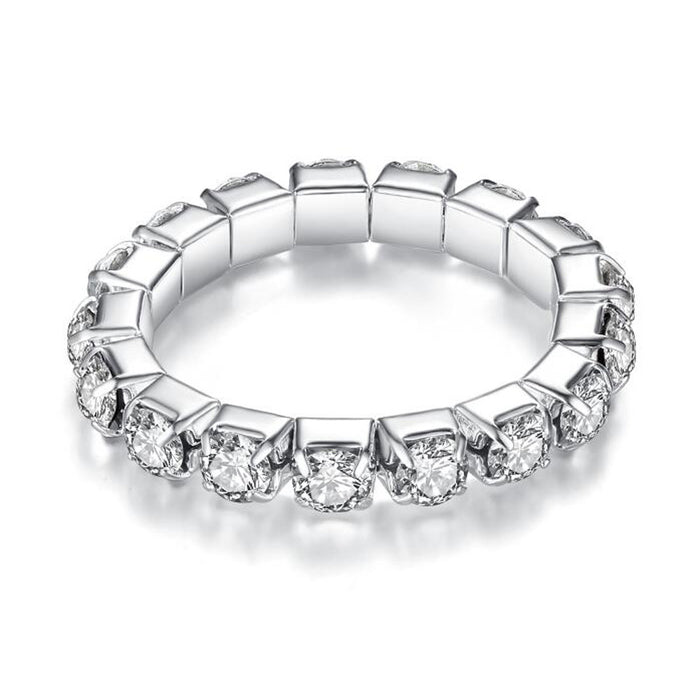 Wholesale Diamond elastic ring with simple and niche design, high-end and adjustable index finger ring