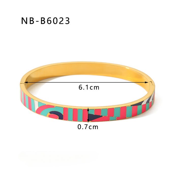 Wholesale Stainless Steel 18k Gold Plated Colorful Bracelet JDC-BT-XiongYue001