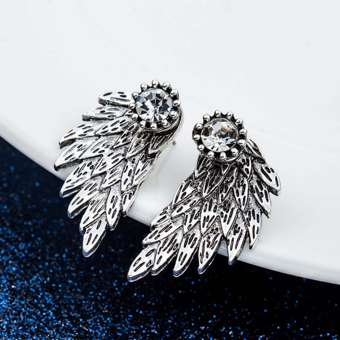 Wholesale Earrings Alloy Retro Stereo Angel Wings MOQ≥2 JDC-ES-HaoBiao021