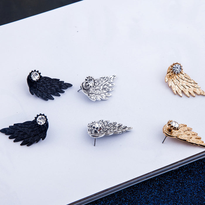 Wholesale Earrings Alloy Retro Stereo Angel Wings MOQ≥2 JDC-ES-HaoBiao021