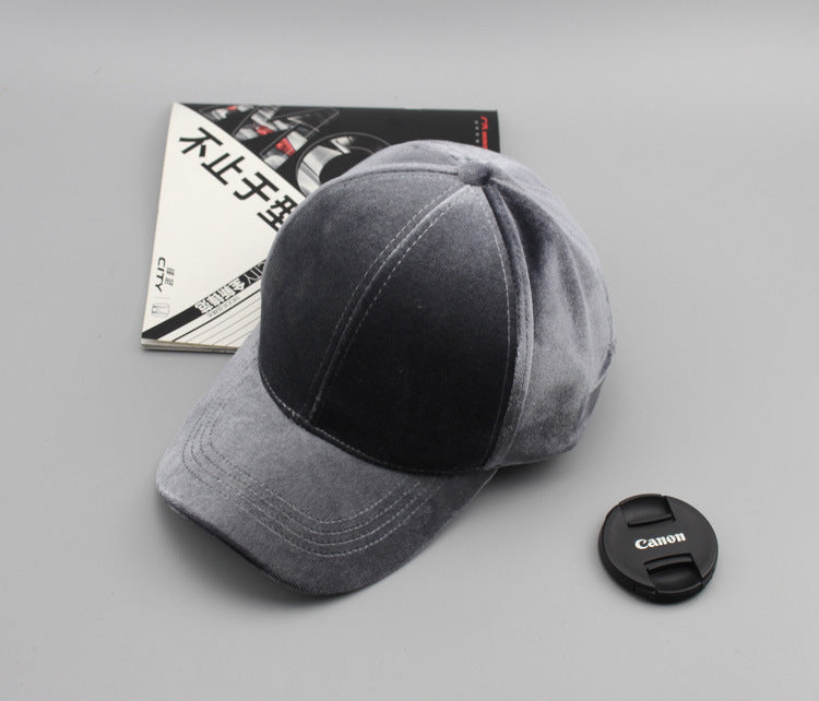 Wholesale Street shooting baseball cap outdoor men's and women's new gold velvet baseball cap
