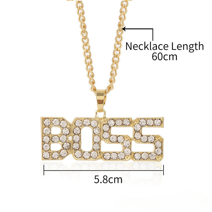 Wholesale Full Diamond Pendant Men's Alloy Necklace JDC-NE-ManY016