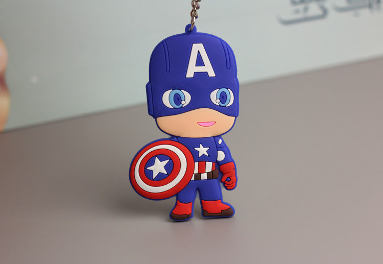 Wholesale   double-sided soft rubber keychain Cartoon keychain   luggage pendant