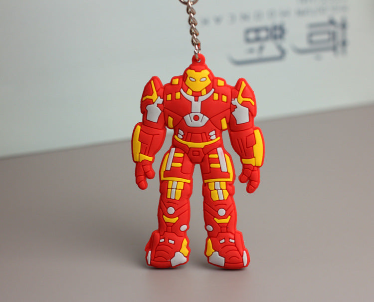 Wholesale   double-sided soft rubber keychain Cartoon keychain   luggage pendant