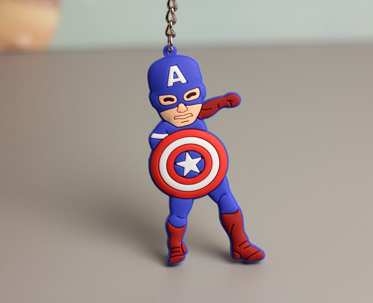 Wholesale  Q version double-sided flexible glue keychain bag pendant