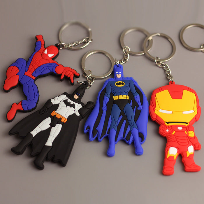 Wholesale  Q version double-sided flexible glue keychain bag pendant
