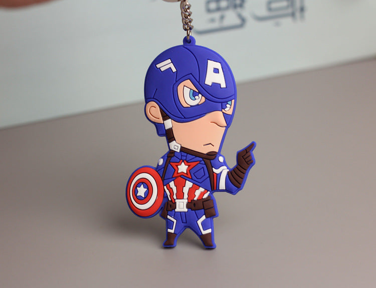 Wholesale   double-sided soft rubber keychain Cartoon keychain   luggage pendant