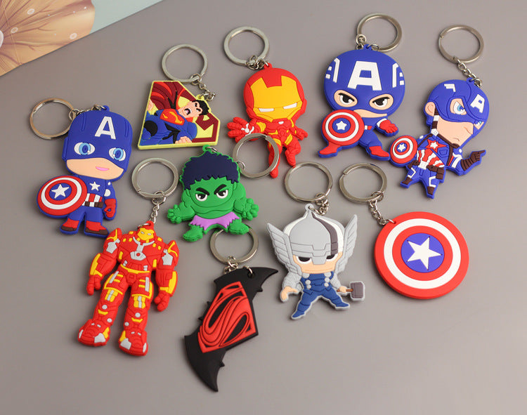 Wholesale   double-sided soft rubber keychain Cartoon keychain   luggage pendant