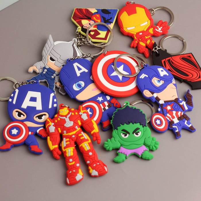 Wholesale   double-sided soft rubber keychain Cartoon keychain   luggage pendant
