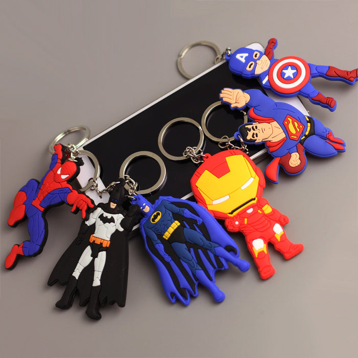Wholesale  Q version double-sided flexible glue keychain bag pendant