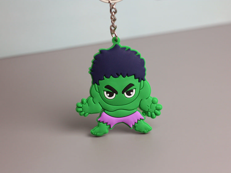 Wholesale   double-sided soft rubber keychain Cartoon keychain   luggage pendant