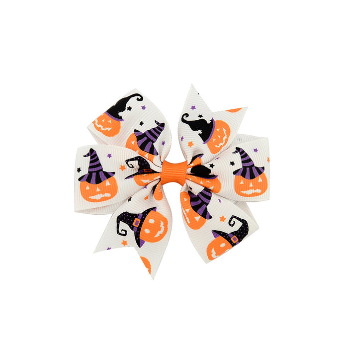 Wholesale Halloween Polyester Fabric Bow Hair Clip Set JDC-HC-Xiane021