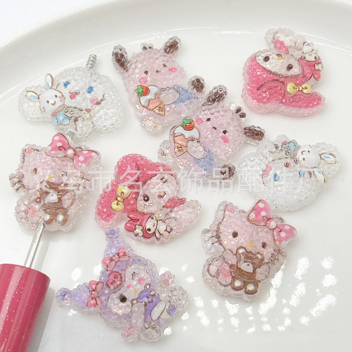 Wholesale 200PCS Resin Plating Acrylic Cartoon Beads JDC-BDS-MingXuan002