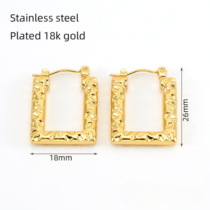 Wholesale Electroplated 18K Stainless Steel Earrings JDC-ES-ZhongYao003