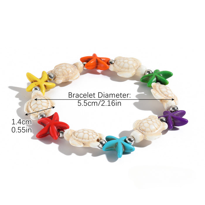 Wholesale Bohemian Hand-woven Knotted Shell Starfish Bracelet JDC-BT-ManY003