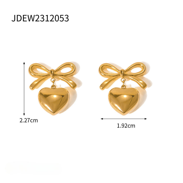 Wholesale 18K Gold Stainless Steel Love Pendant Earrings JDC-ES-JD129