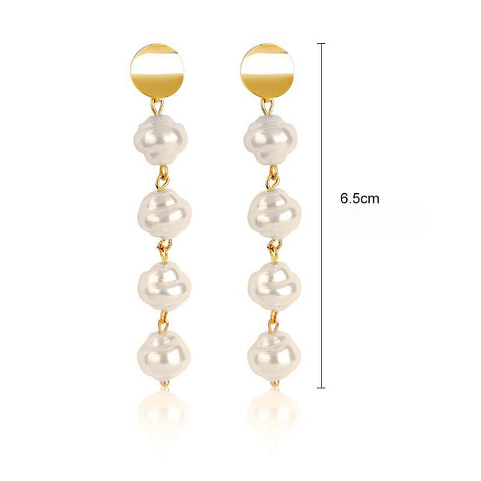 Wholesale Irregular Long Pearl Earrings JDC-ES-ManY052