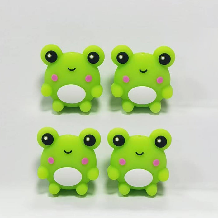 Wholesale 10pcs Cartoon Silicone Frog 3d Focal Beads JDC-BDS-ShunJiahao002