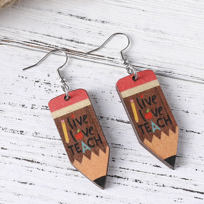 Wholesale earrings Double-sided painted wooden earrings JDC-ES-ChL021