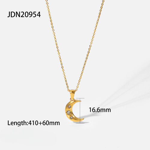 Wholesale Stainless Steel Eight-pointed Star Zircon Necklace JDC-NE-JD412