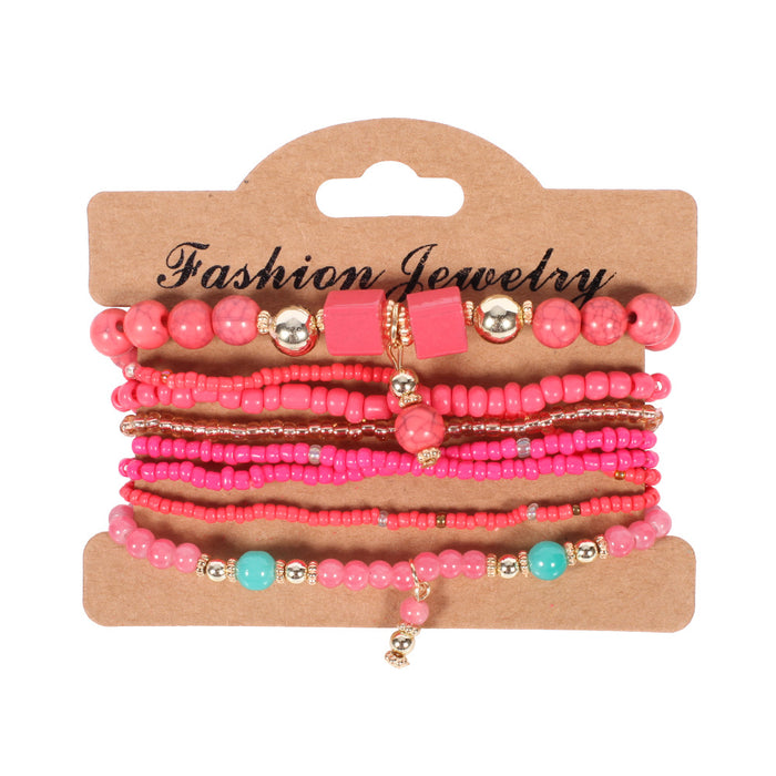 Wholesale 8 Pieces/set Bohemian Rice Bead Bracelet JDC-BT-Xiny065