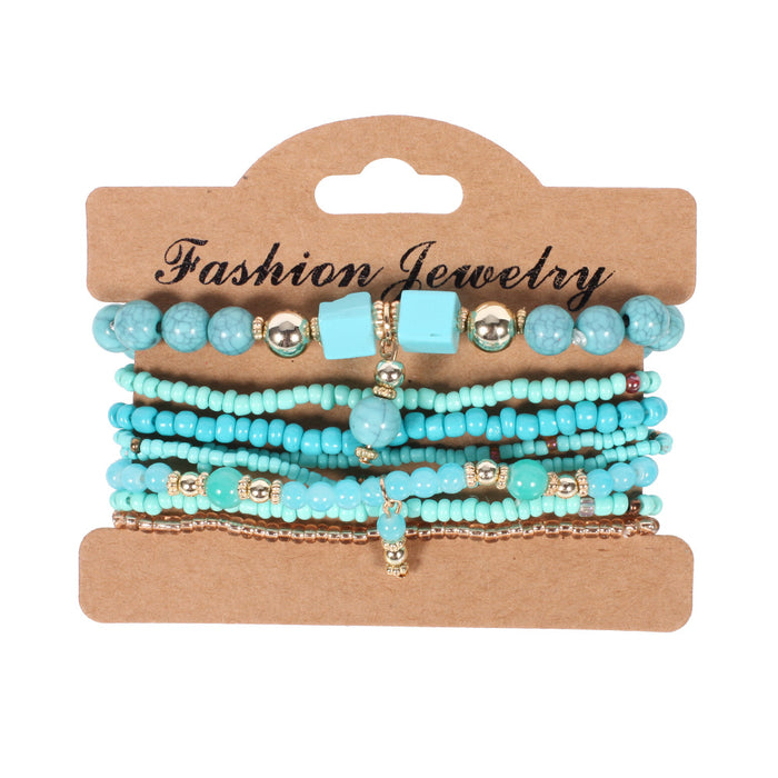 Wholesale 8 Pieces/set Bohemian Rice Bead Bracelet JDC-BT-Xiny065