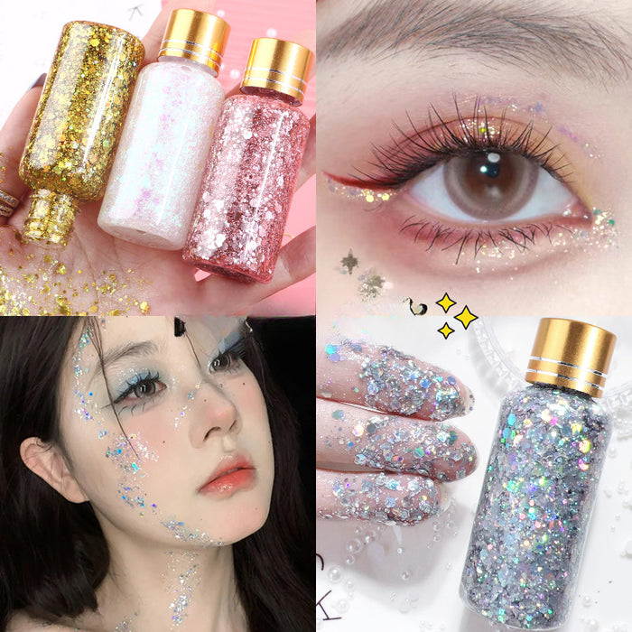 Wholesale Shiny Liquid Big Sequins Burst Stage Makeup Show Hair Face Glue Free Gel Glitter Powder Eye Shadow Makeup JDC-EY-SN005