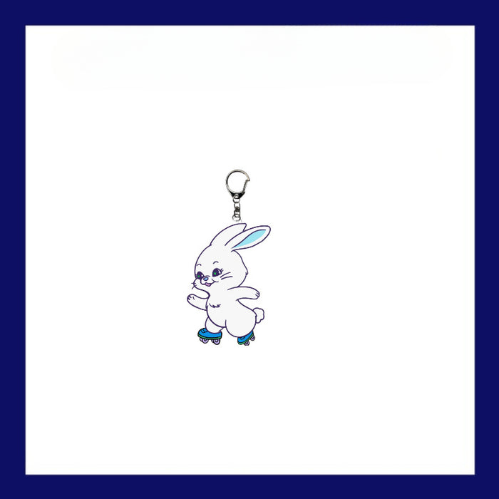 Wholesale Double-sided Pattern Acrylic Cartoon Rabbit Keychain JDC-KC-MD002