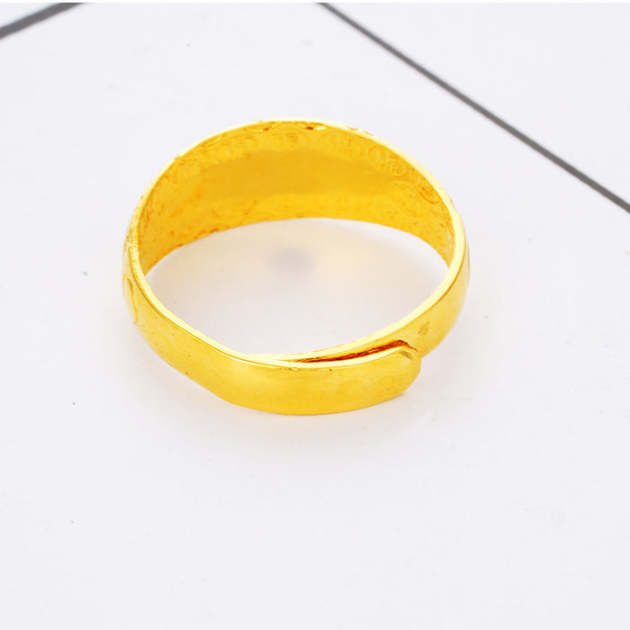 Wholesale Fashion gold-plated large star opening ring Vietnam sand gold brass couple ring a generation of hair