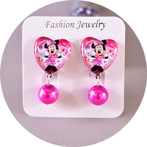 Wholesale children' s  Princess Crystal Pendant Earrings