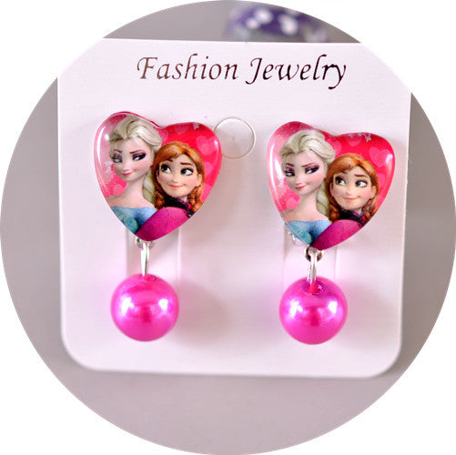 Wholesale children' s  Princess Crystal Pendant Earrings