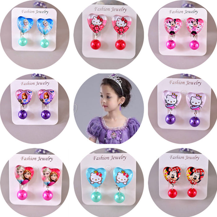 Wholesale children' s  Princess Crystal Pendant Earrings