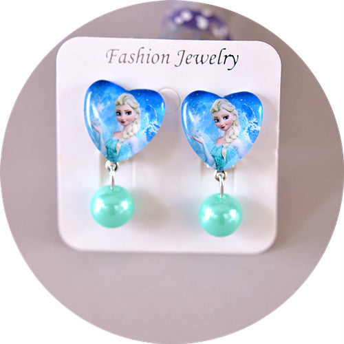 Wholesale children' s  Princess Crystal Pendant Earrings