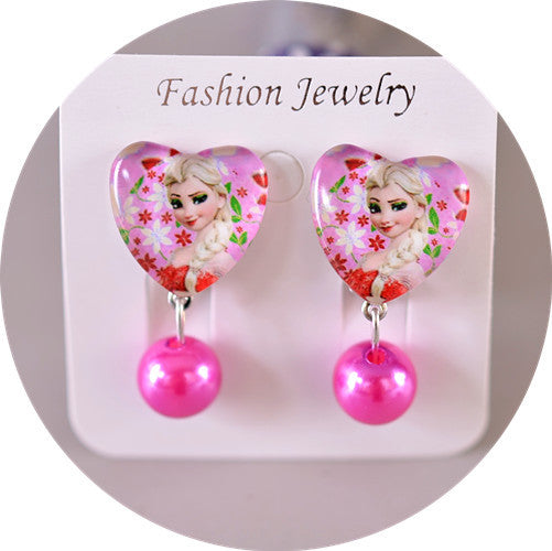 Wholesale children' s  Princess Crystal Pendant Earrings