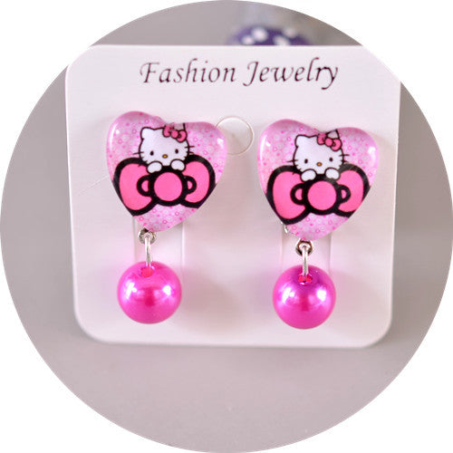 Wholesale children' s  Princess Crystal Pendant Earrings