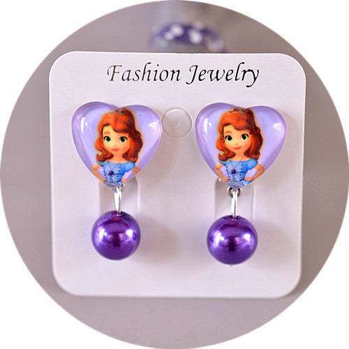 Wholesale children' s  Princess Crystal Pendant Earrings