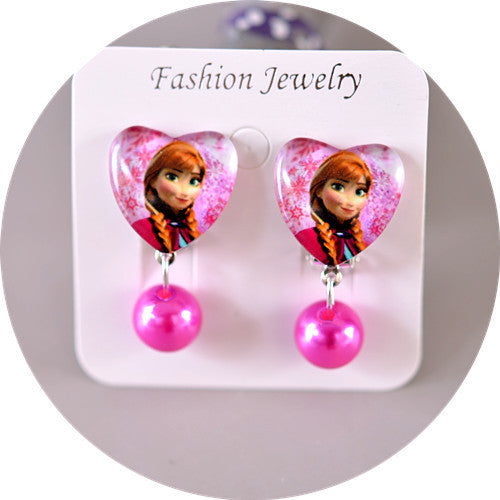 Wholesale children' s  Princess Crystal Pendant Earrings