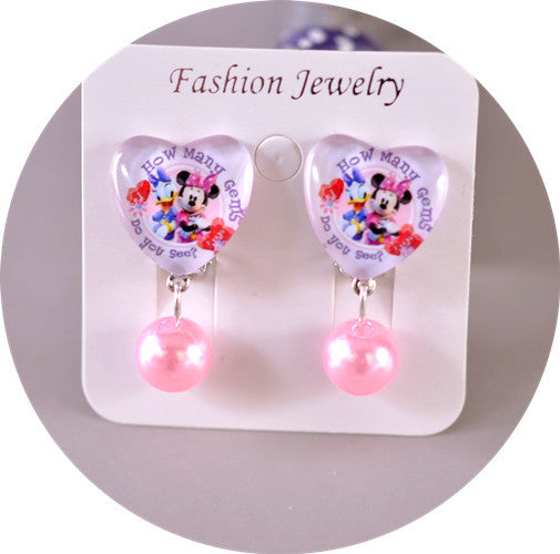 Wholesale children' s  Princess Crystal Pendant Earrings