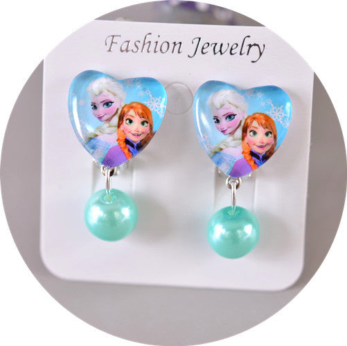 Wholesale children' s  Princess Crystal Pendant Earrings