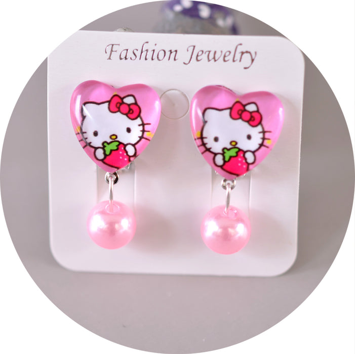 Wholesale children' s  Princess Crystal Pendant Earrings