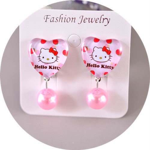 Wholesale children' s  Princess Crystal Pendant Earrings