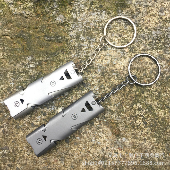 Wholesale Aluminum Alloy Double Tube Whistle Keychain JDC-KC-KB028