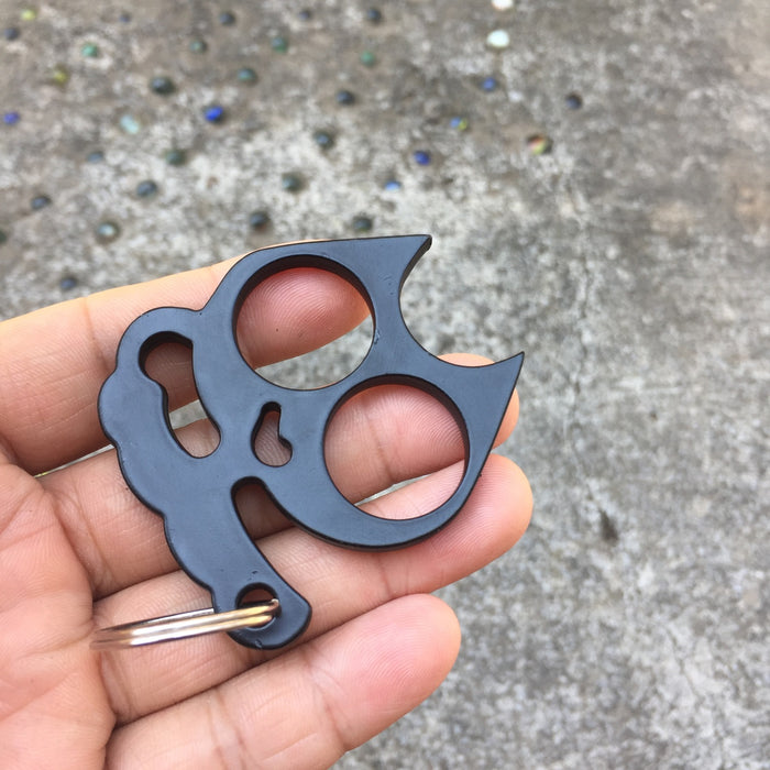 Wholesale Super Cute Iron Cat Double Finger Buckle Self-defense Keychain Window Breaker JDC-KC-TBQ002