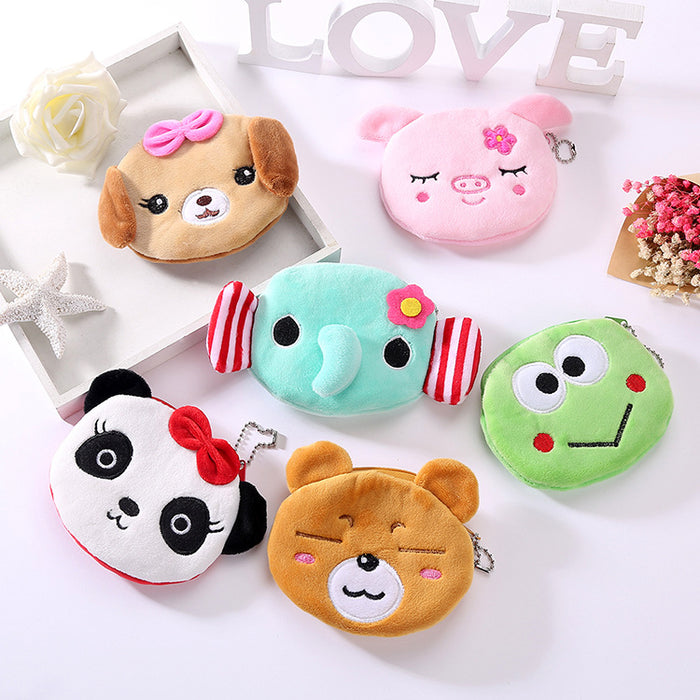 Wholesale Plush Cute Coin Purse Cartoon Fabric Women's Key Bag Coin Bag JDC-WT-SM001