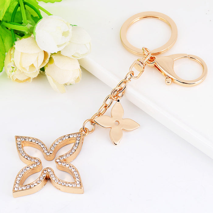 Wholesale Four Leaf Clover Diamond Alloy Keychain JDC-KC-CH118